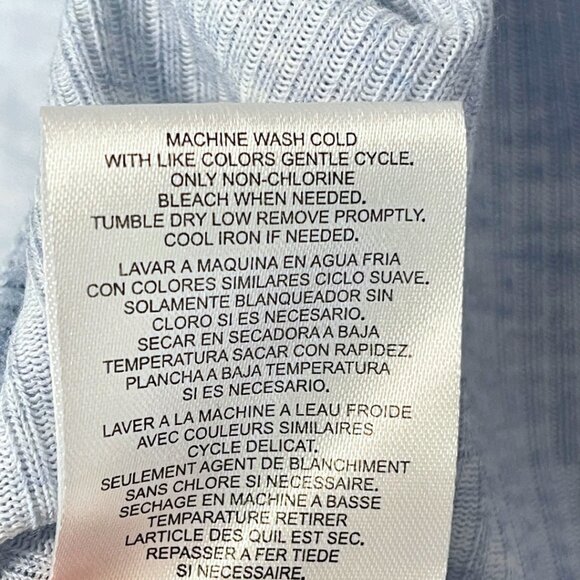 Jones New York Long Line Cardigan Sweater Womens Size L Blue Open Minimalist - Picture 7 of 9